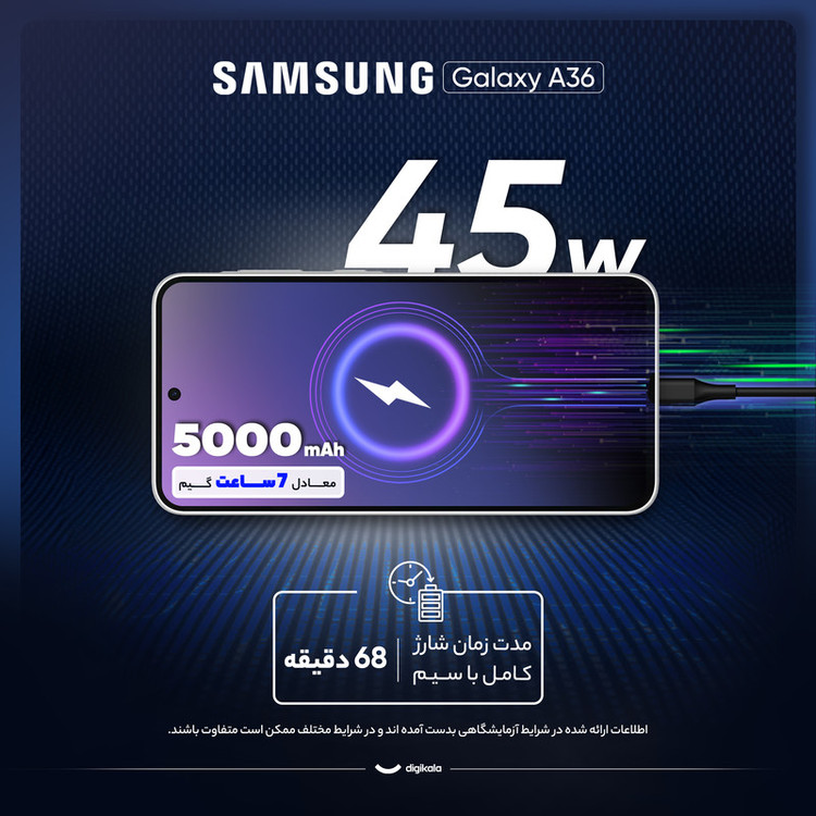 گوشی موبایل سامسونگ مدل Galaxy A36 دو سیم کارت ظرفیت 256 گیگابایت و رم 8 گیگابایت - ویتنام