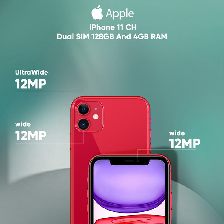 گوشی موبایل اپل مدل iPhone 11 CH دو سیم کارت ظرفیت 128 گیگابایت و رم 4 گیگابایت