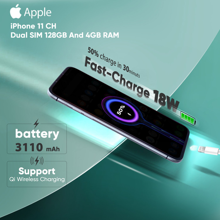 گوشی موبایل اپل مدل iPhone 11 CH دو سیم کارت ظرفیت 128 گیگابایت و رم 4 گیگابایت
