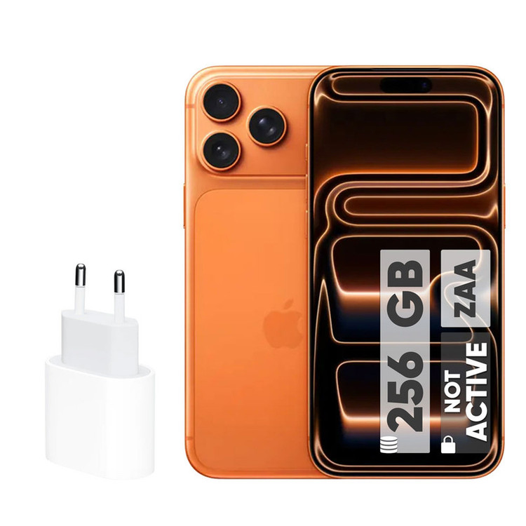 گوشی موبایل اپل مدل iPhone 17 Pro Max ZAA تک سیم کارت + eSim ظرفیت 256 گیگابایت و رم 12 گیگابایت - نات اکتیو - به همراه شارژر 20 وات اپل