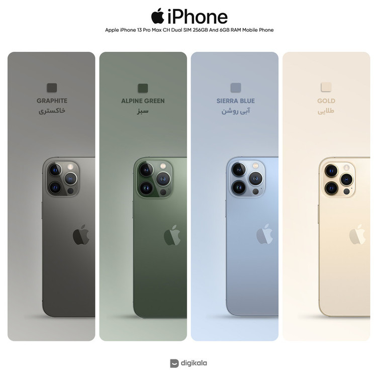 گوشی موبایل اپل مدل iPhone 13 Pro Max CH دو سیم کارت ظرفیت 256 گیگابایت و رم 6 گیگابایت - نات اکتیو