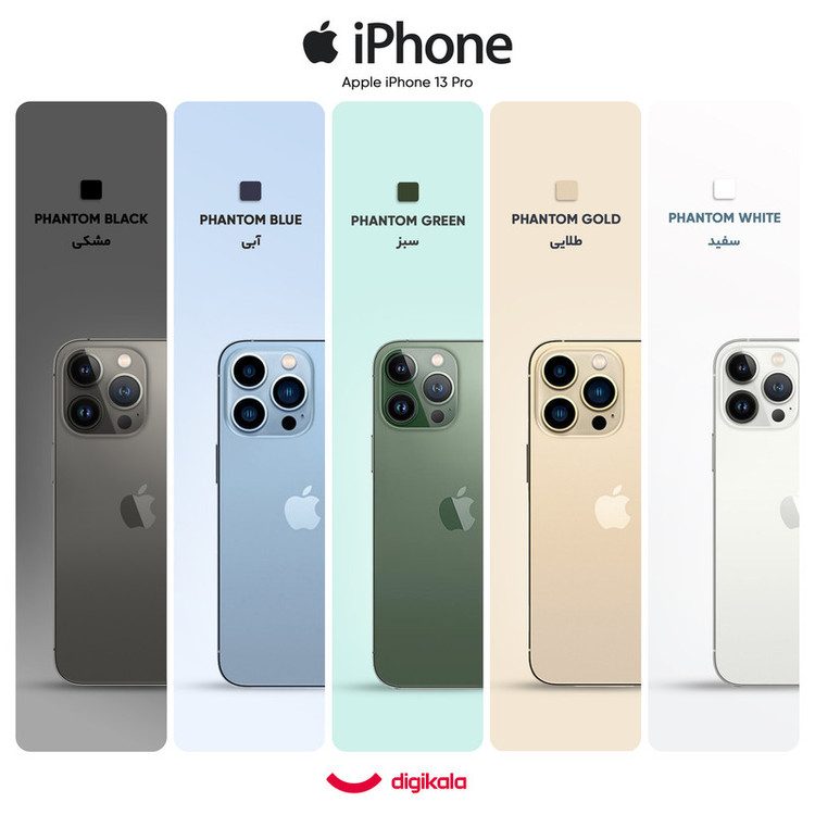 گوشی موبایل اپل مدل iPhone 13 Pro BA تک سیم کارت ظرفیت 512 گیگابایت و رم 6 گیگابایت - نات اکتیو - پارت نامبر F