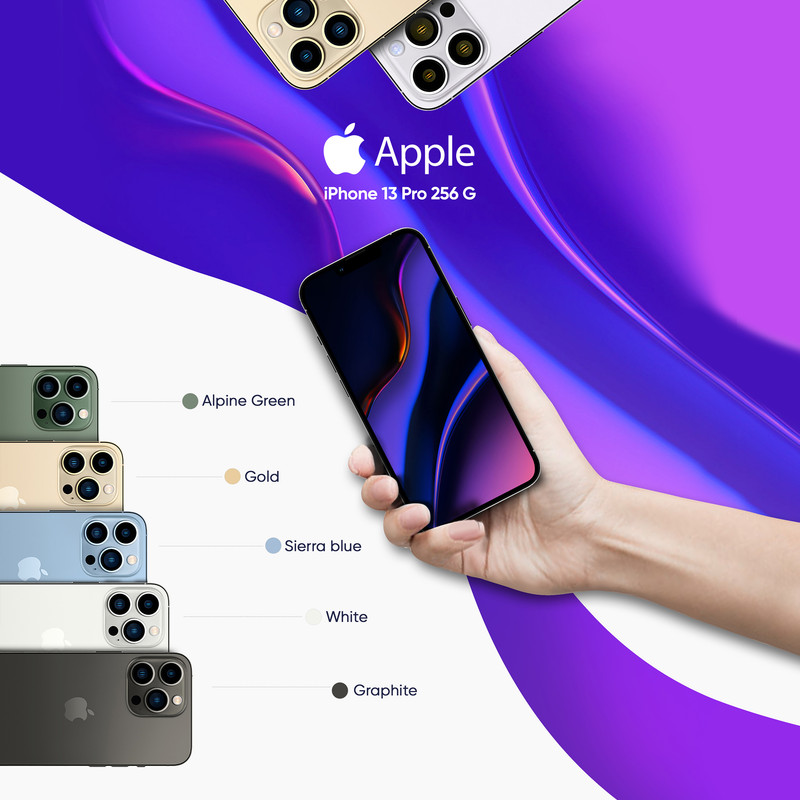 گوشی موبایل اپل مدل iPhone 13 Pro A2639 دو سیم کارت ظرفیت 256 گیگابایت و 6 گیگابایت رم - نات اکتیو