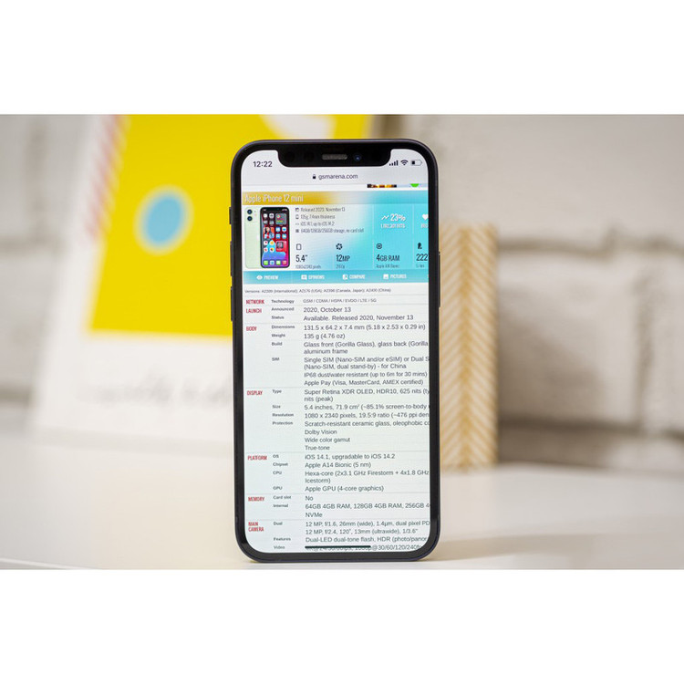 گوشی موبایل اپل مدل iPhone 12 mini A2176 تک سیم کارت ظرفیت 128 گیگابایت و رم 4 گیگابایت - نات اکتیو