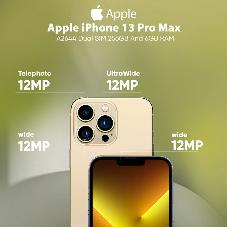 گوشی موبایل اپل مدل iPhone 13 Pro Max A2644 دو سیم کارت ظرفیت 256 گیگابایت و رم 6 گیگابایت - اکتیو