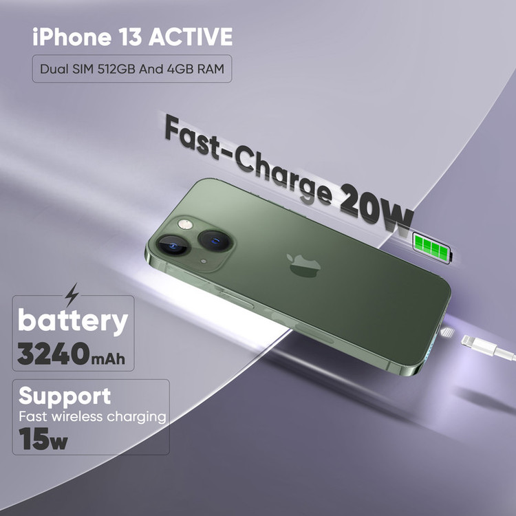 گوشی موبایل اپل مدل iPhone 13 دو سیم کارت ظرفیت 512 گیگابایت و رم 4 گیگابایت - اکتیو